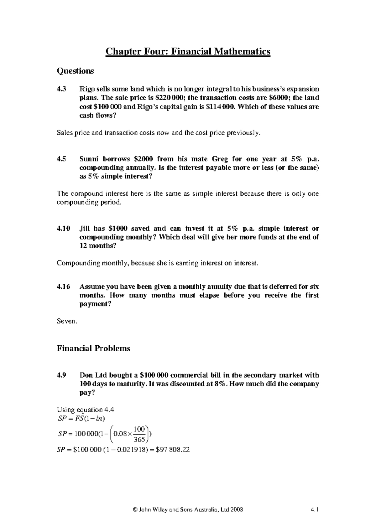 Tutorial 3 Solutions: Financial Mathematics Problems Explained - Studocu