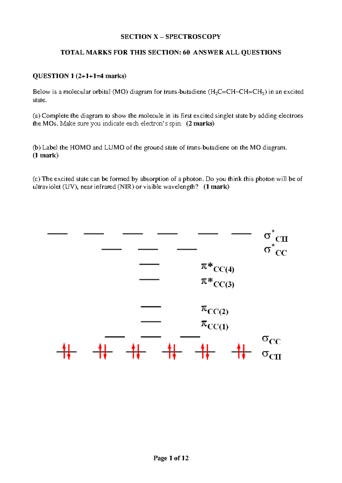 Spectroscopy Practice Exam 10 - November 2017 Questions - Studocu