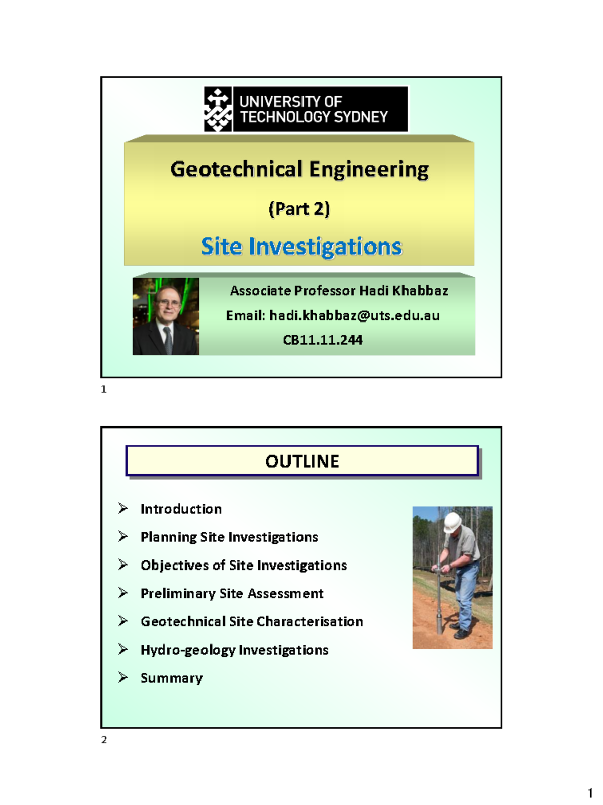 Geotechnical Engineering (Part 2) Site Investigations Overview - Studocu