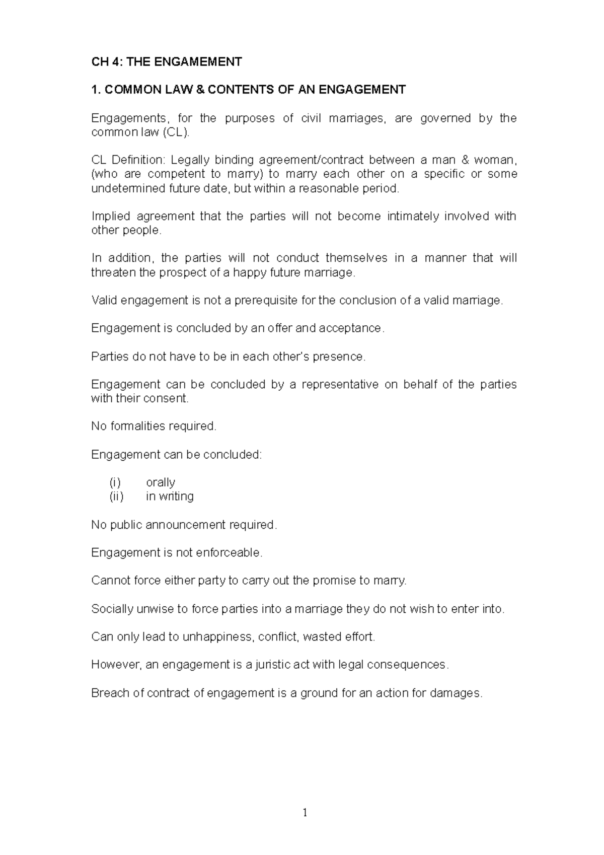 Chapter 4 - Common Law Engagement Principles and Requirements - Studocu