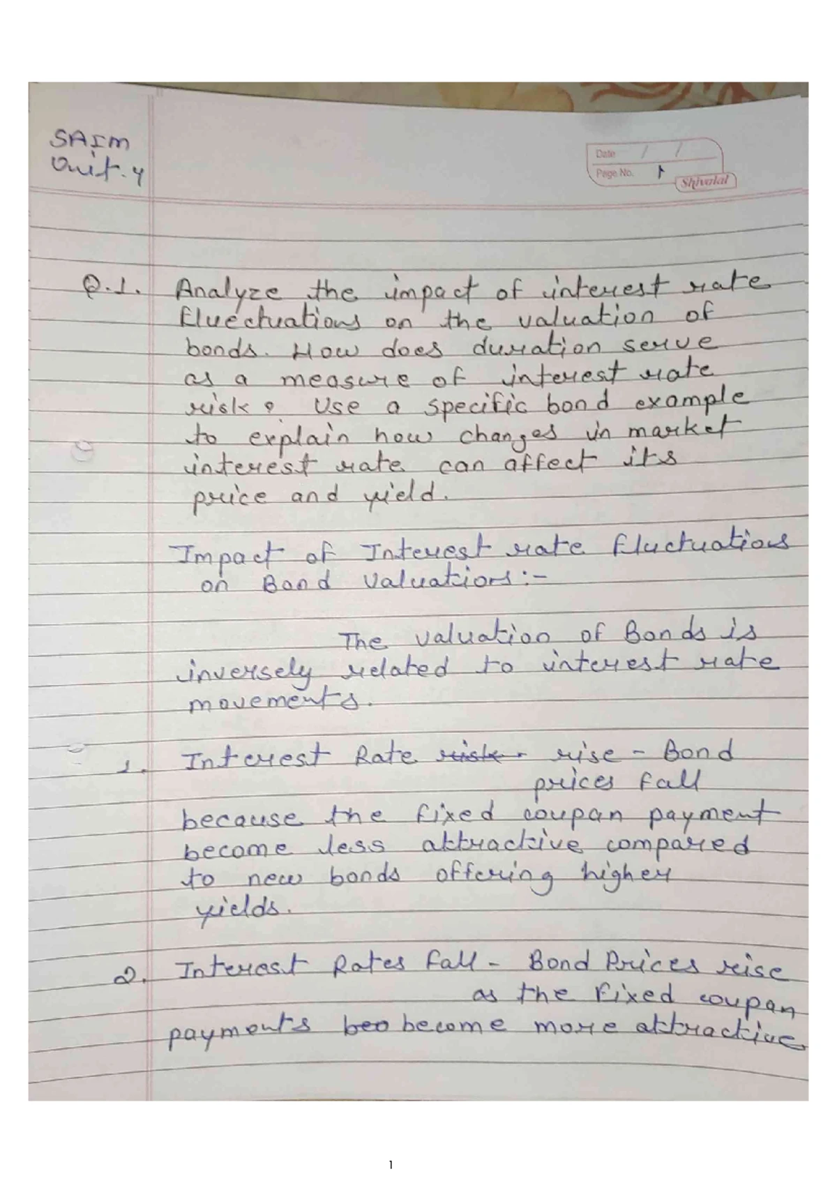SAIM....Unit 2 - sumary - SAIM Unit. 2 Date Page No. 1 Shivalai Q ...