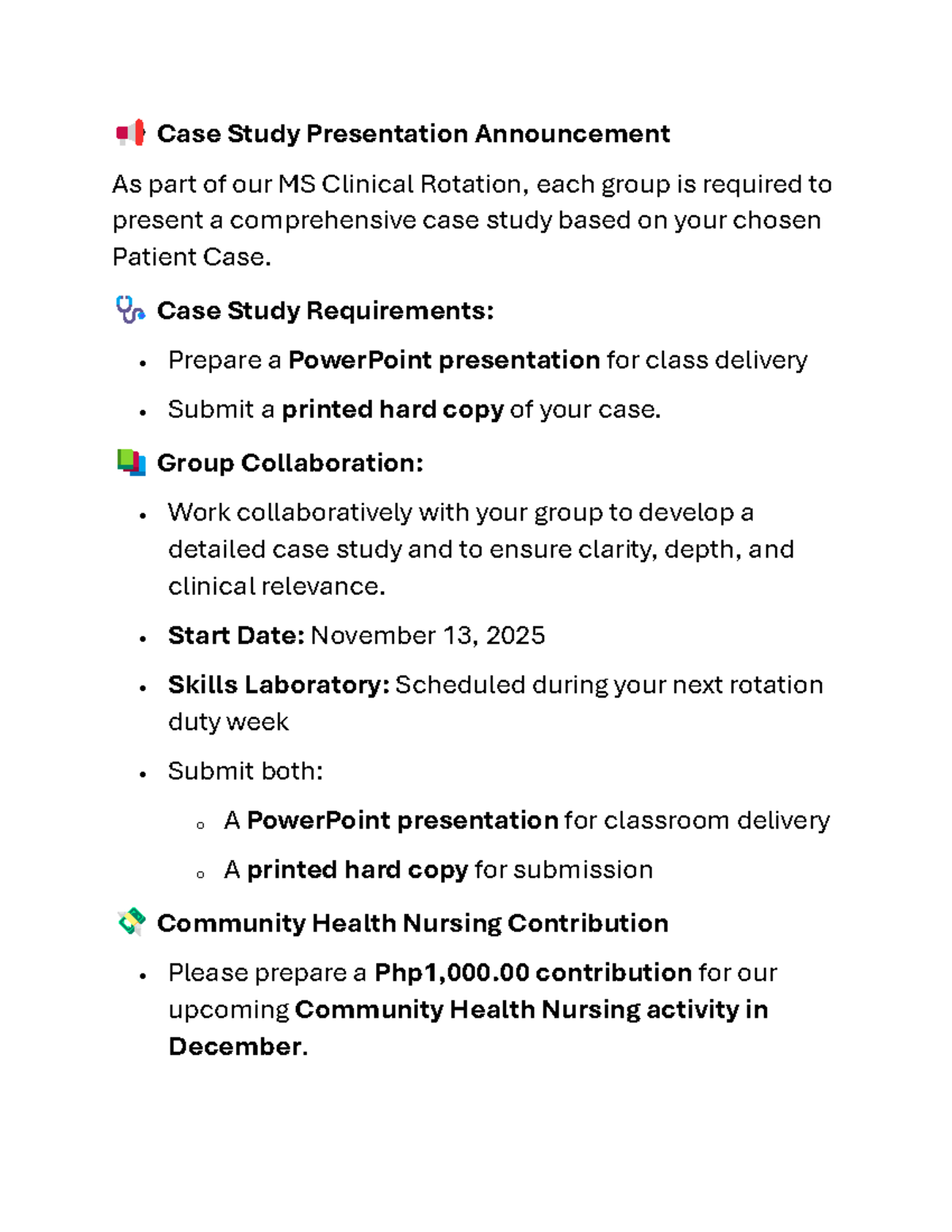 MS Clinical Rotation Case Study Presentation Guidelines - Studocu