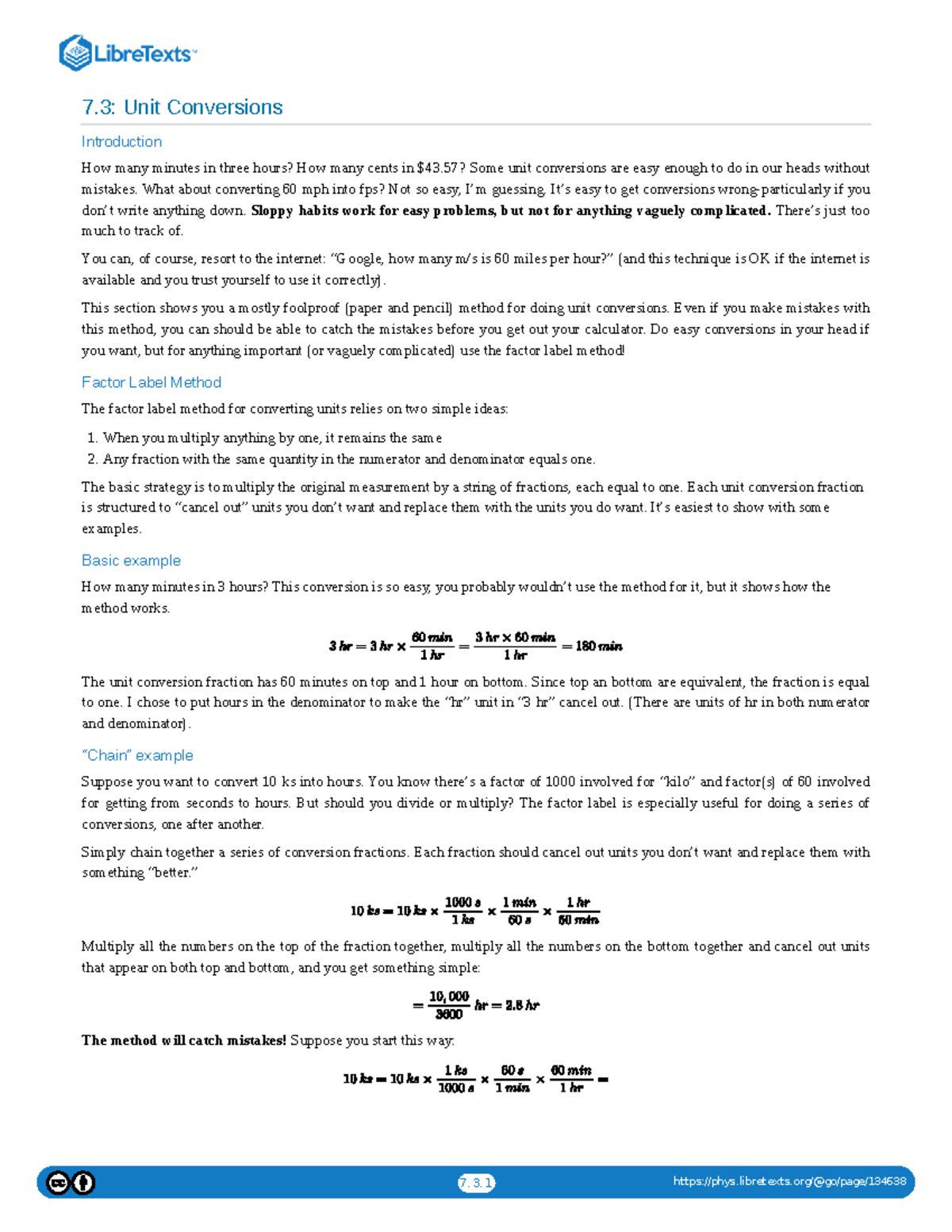 7.3: Unit Conversions - Mastering the Factor Label Method - Studocu