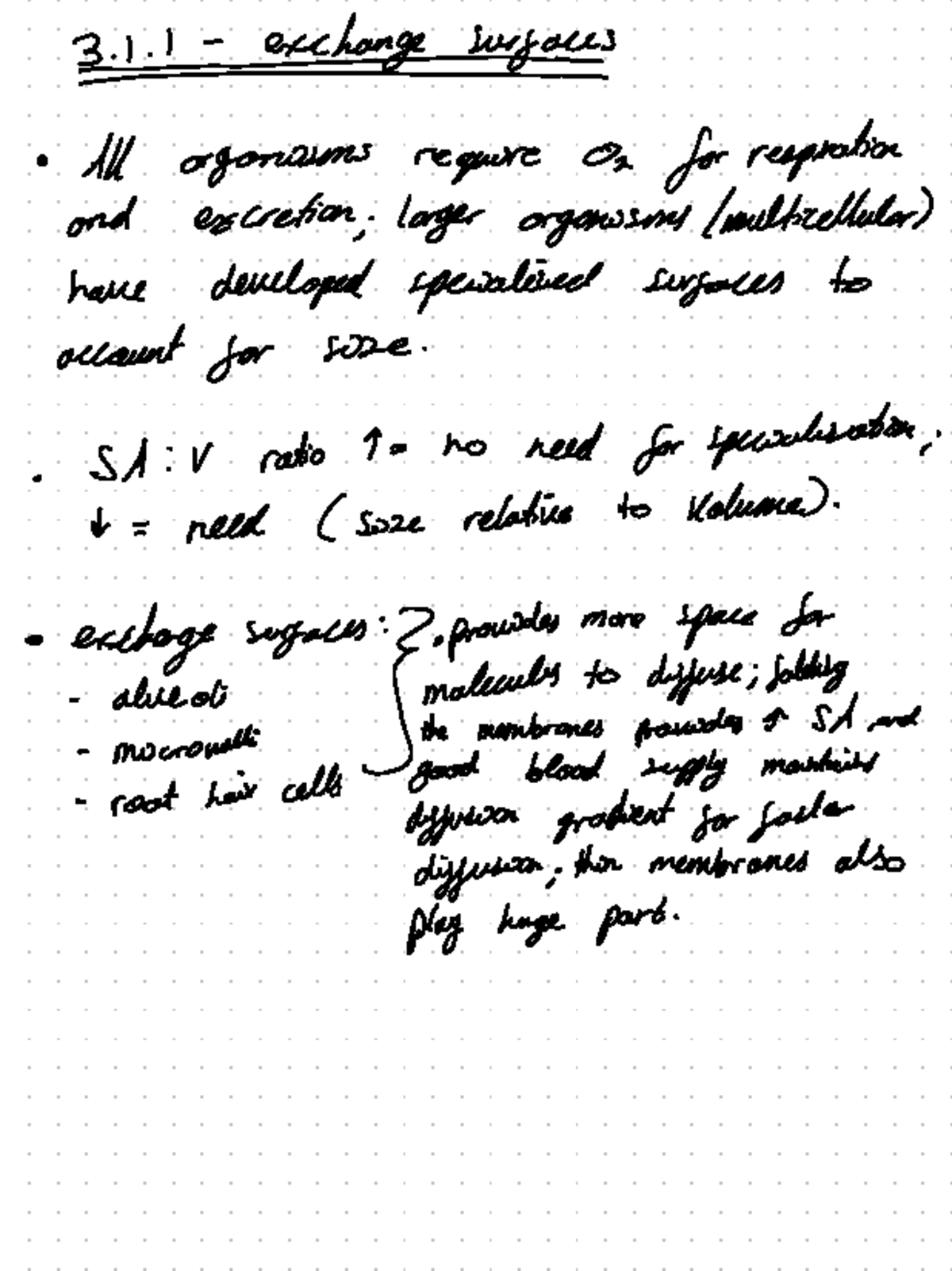 Module 3.1 - Exchange Surfaces and breathing - 3.1 exchange surfaces ...
