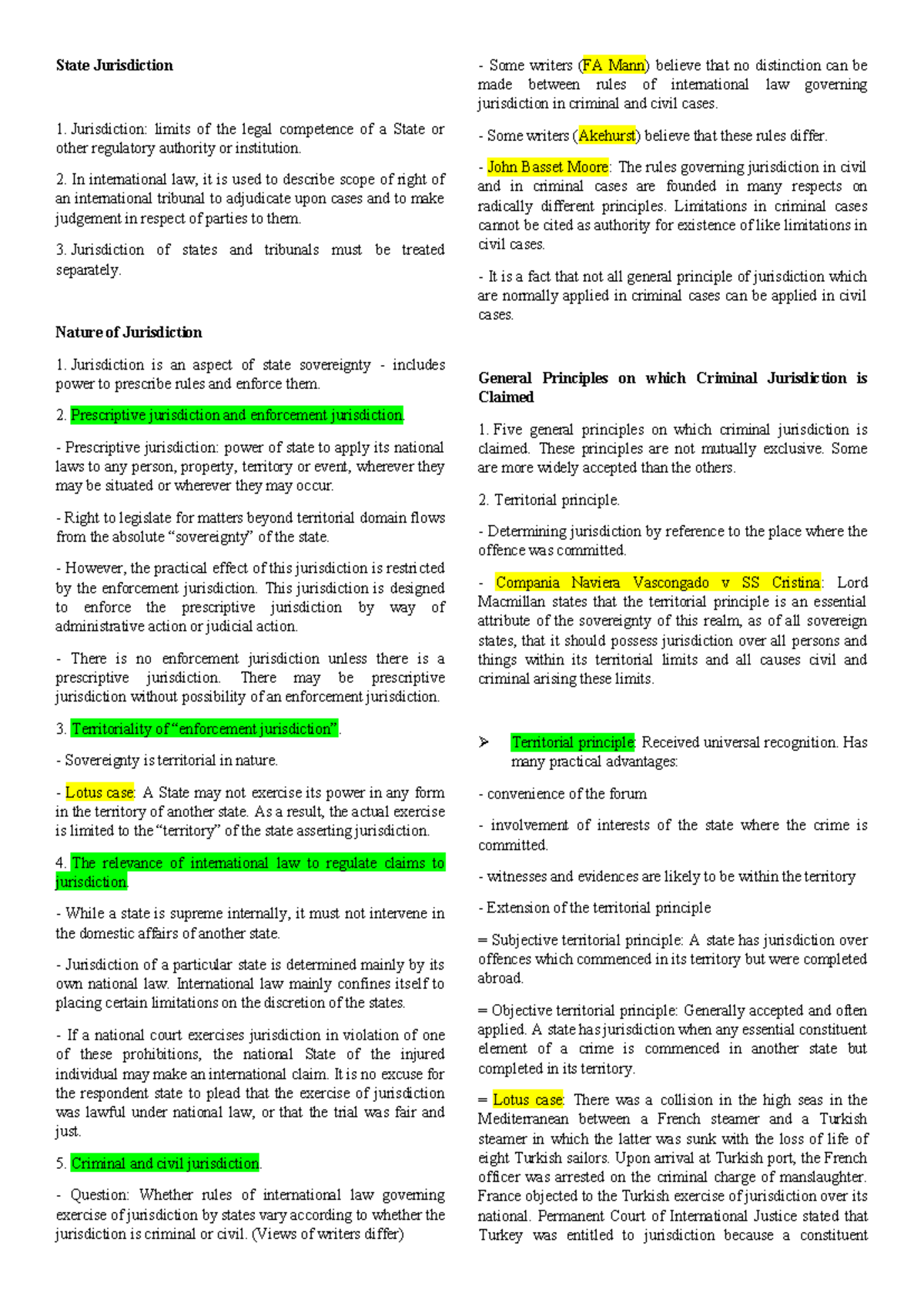 Chapter 4: State Jurisdiction in International Law - Studocu