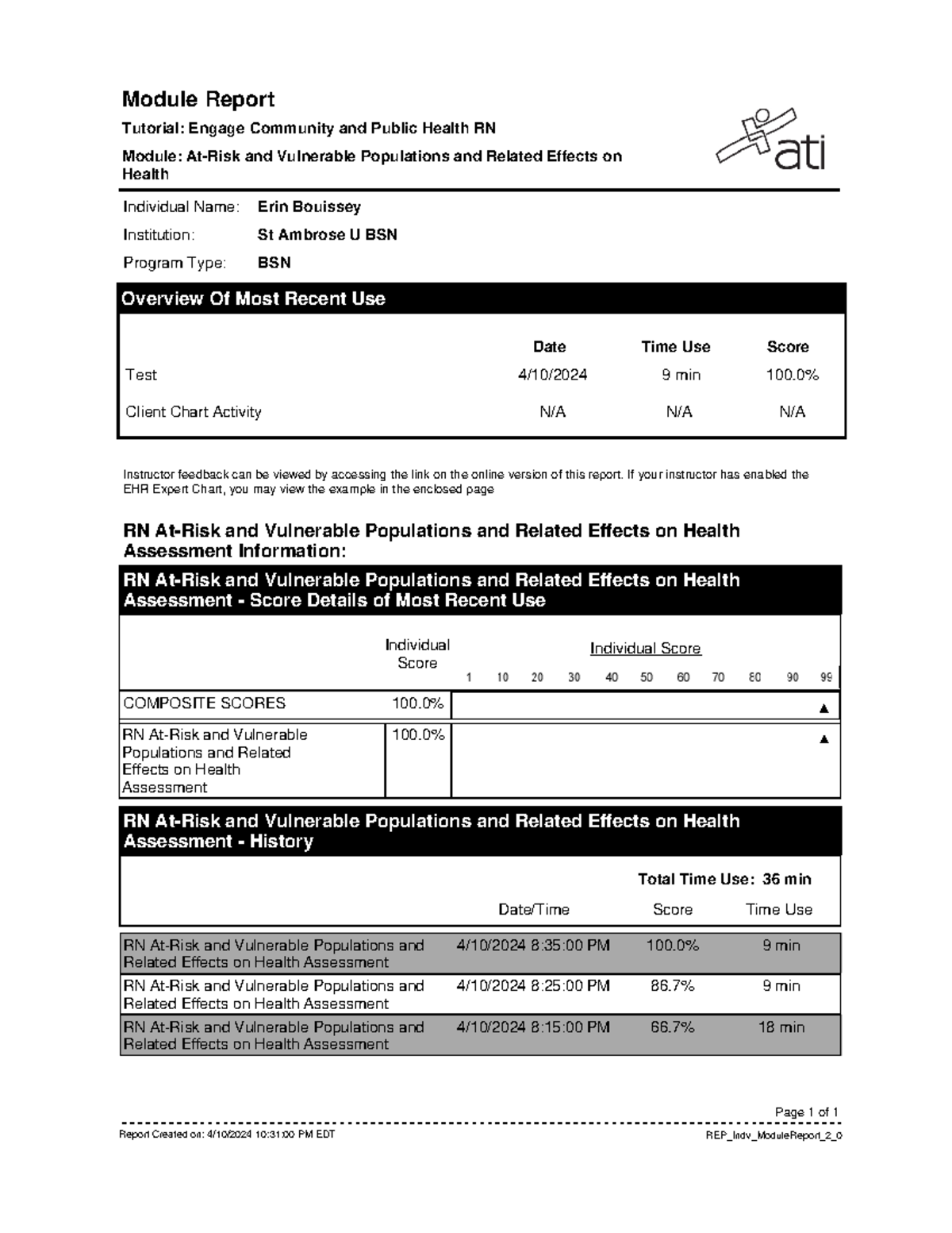 BSN Module Report on At-Risk & Vulnerable Populations and Health ...