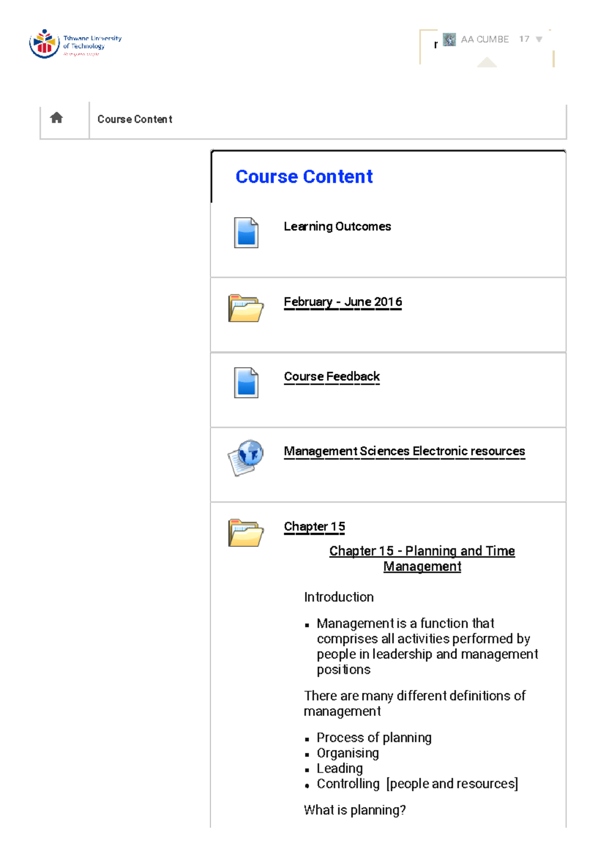 Course~1 - Study guide on how to go about studying the module for test ...