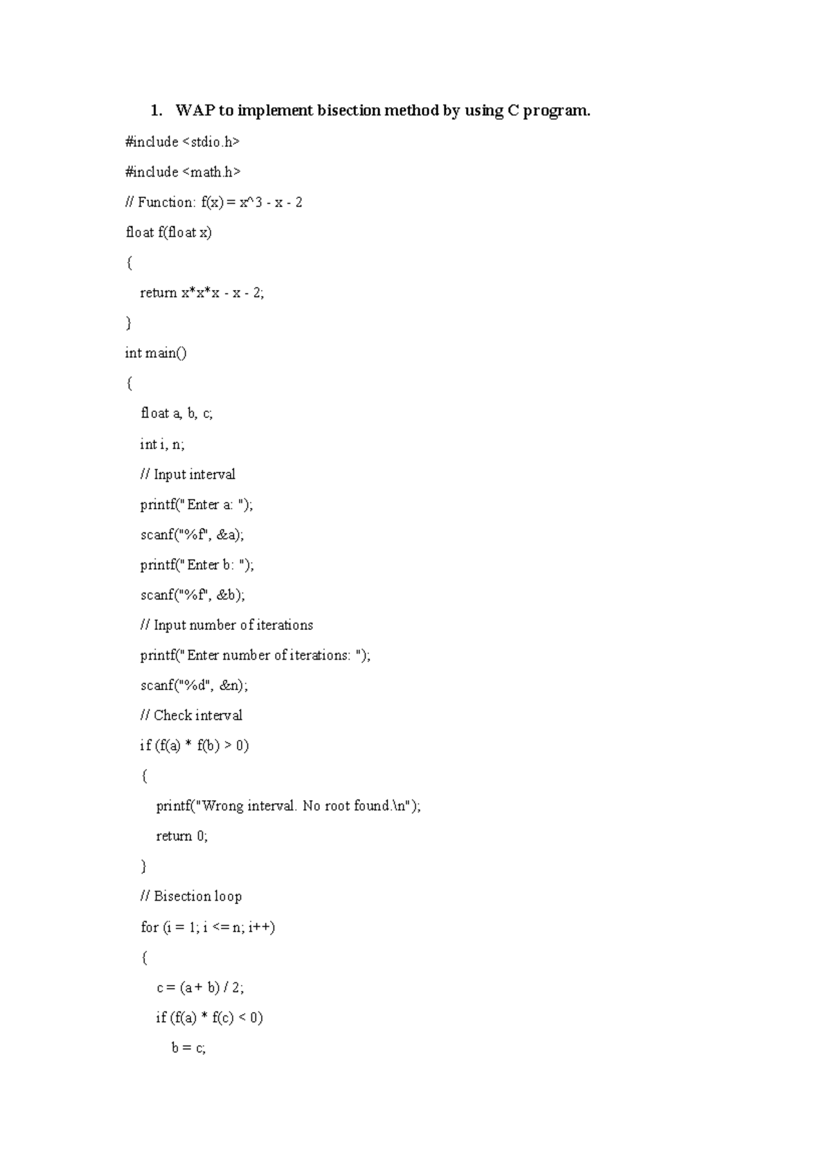 Numerical Methods (C Programming) - Implementation of Various ...
