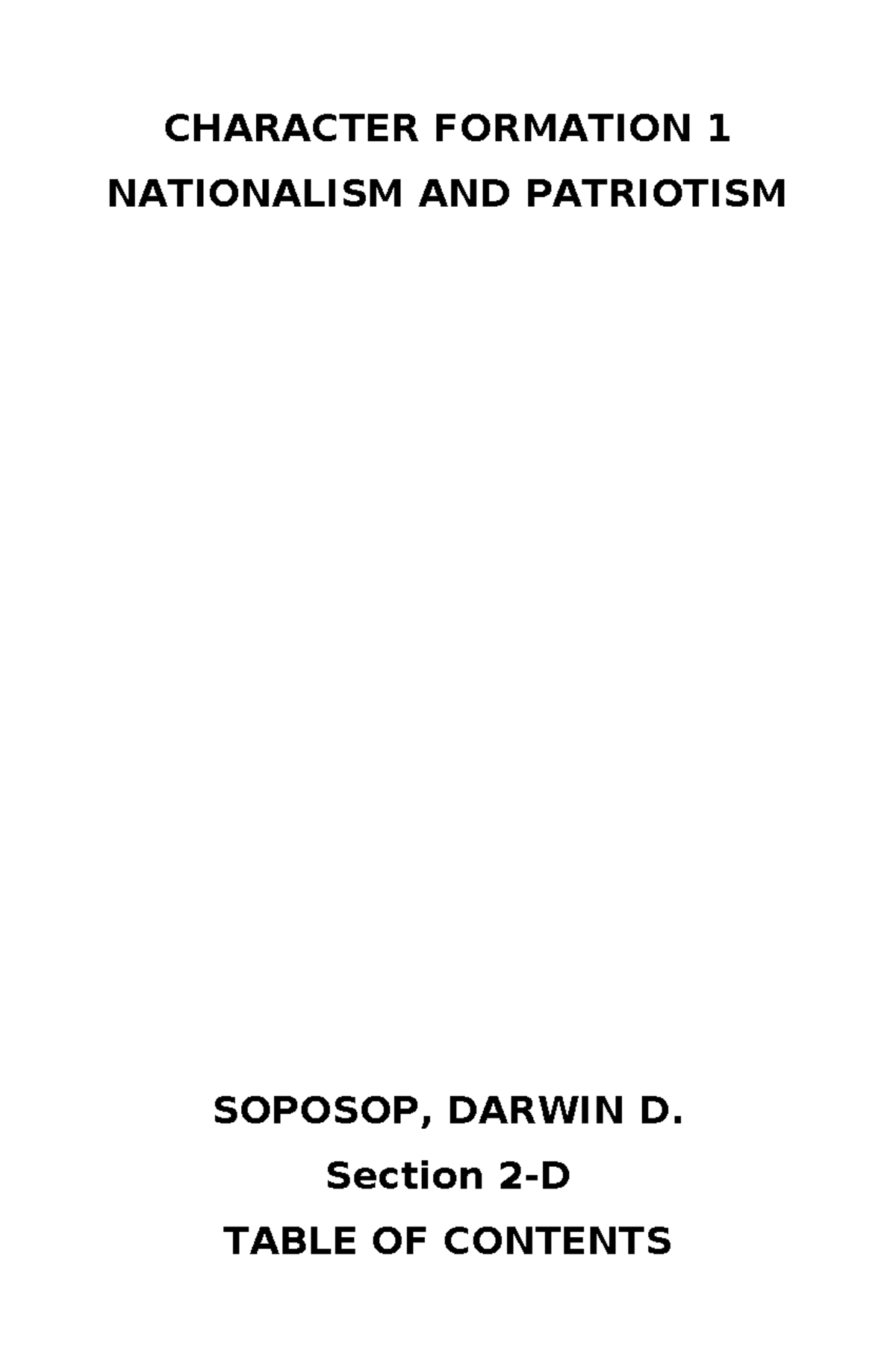 Character Formation 1 Cover PAGE - Bachelor of Science and criminology ...