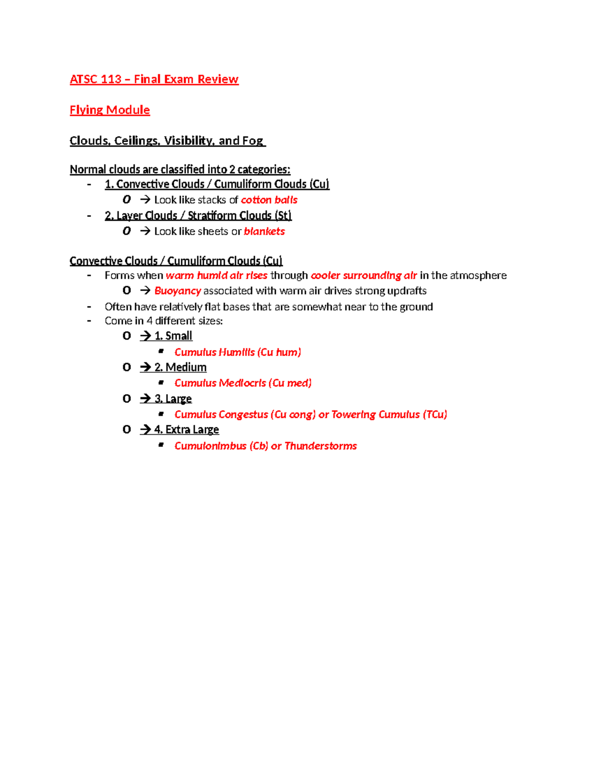 ATSC 113 Final Exam Review: Weather Insights for Aviation and Snow ...