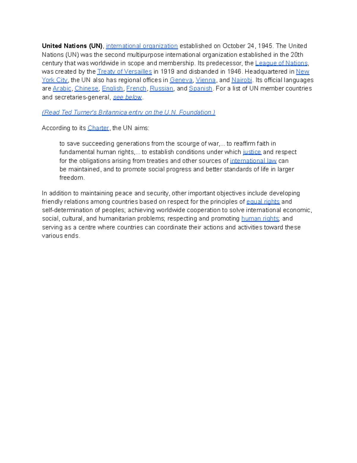 Un Overview History Structure And Functions Of The United Nations