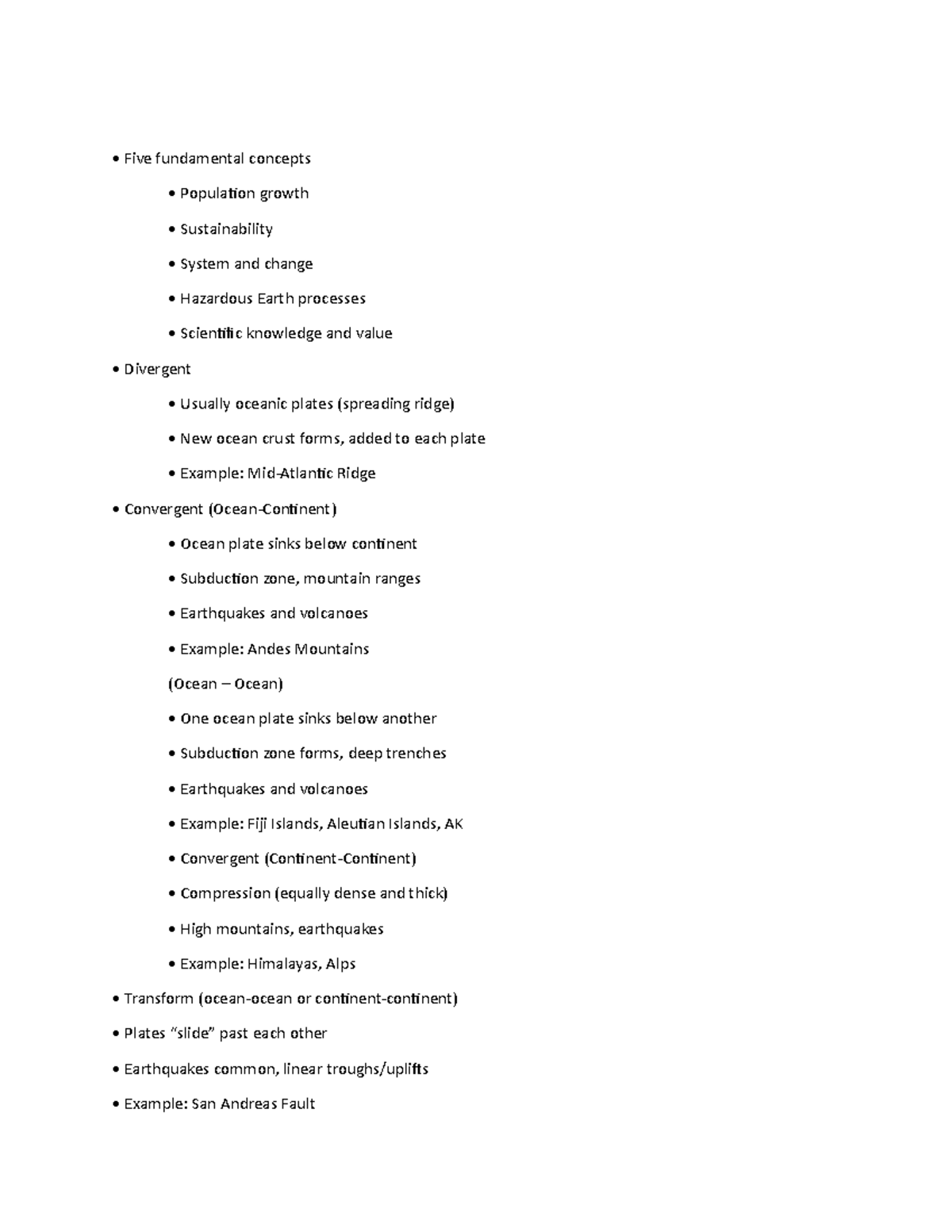 GEOL106 Midterm Exam Notes: Earth Processes and Hazards Insights - Studocu