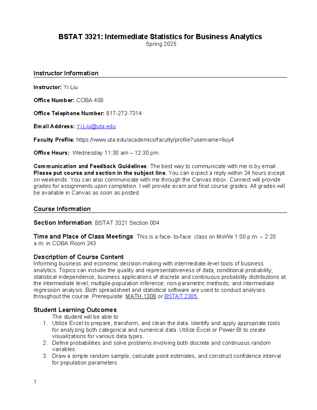 2025- Spring 2252- Bstat-3321-004 3 - BSTAT 3321: Intermediate ...