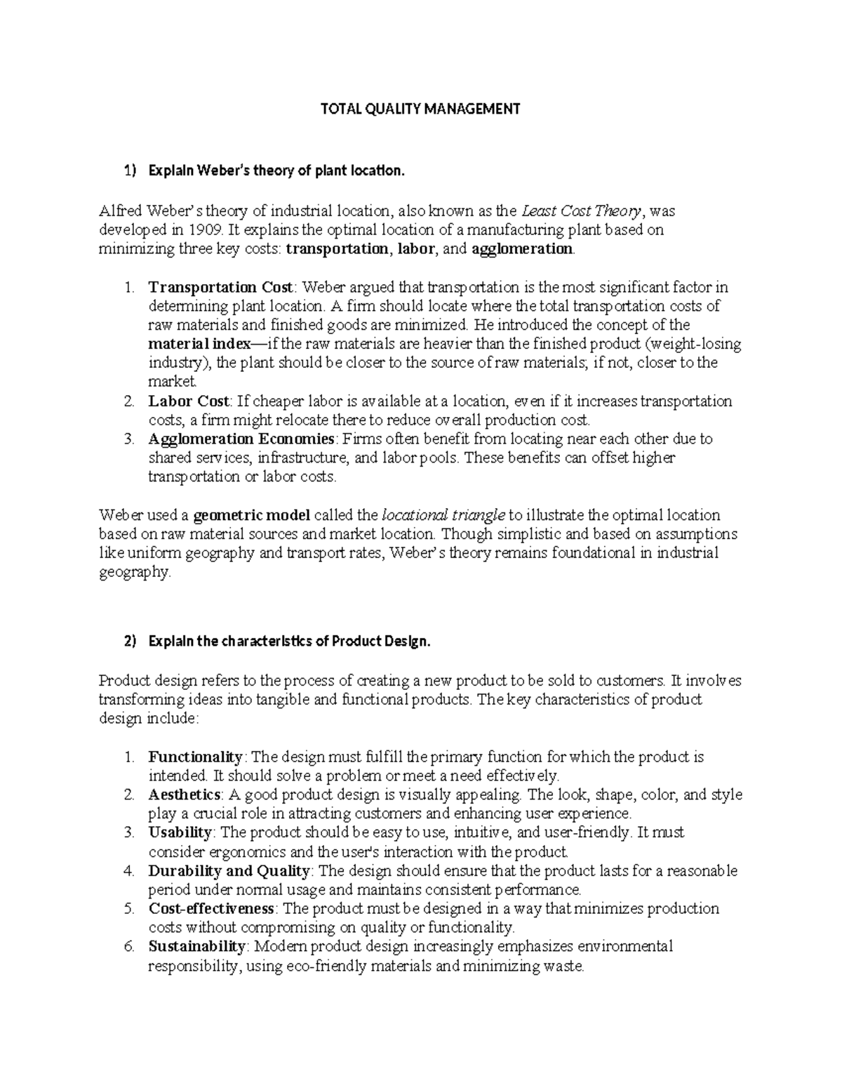 Total Quality Management: Key Concepts and Theories Explained - Studocu