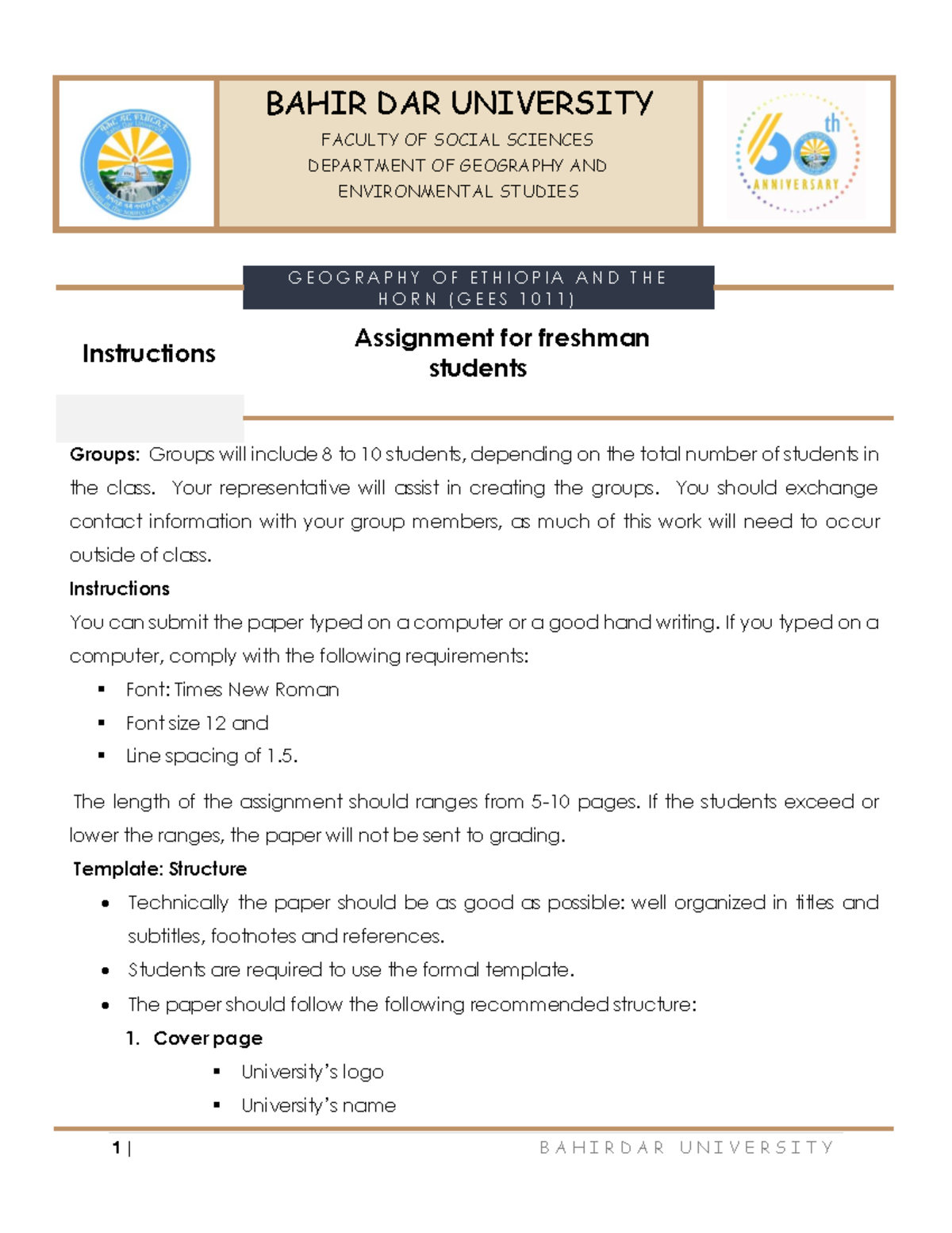 Ge Es 1011 Assignment - Lecture Notes on Population Dynamics in ...