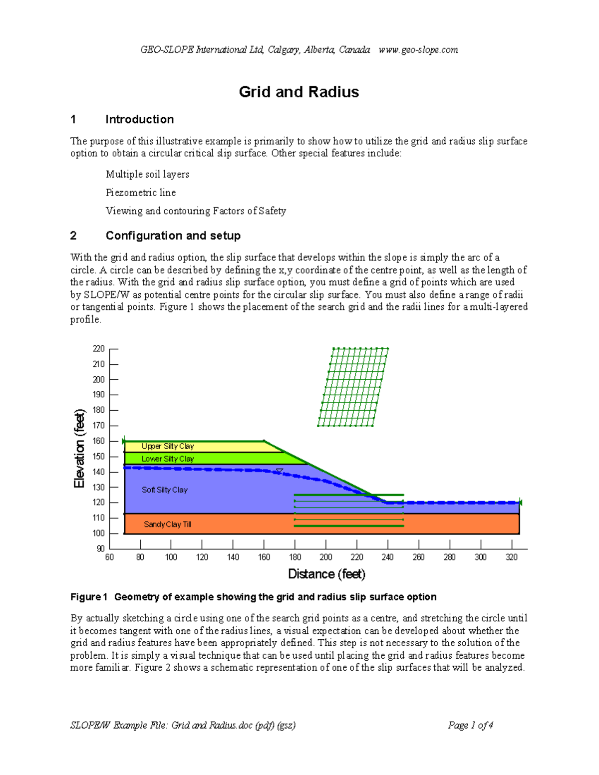 Grid and Radius Slip Surface Analysis - SLOPE/W Method Overview - Studocu