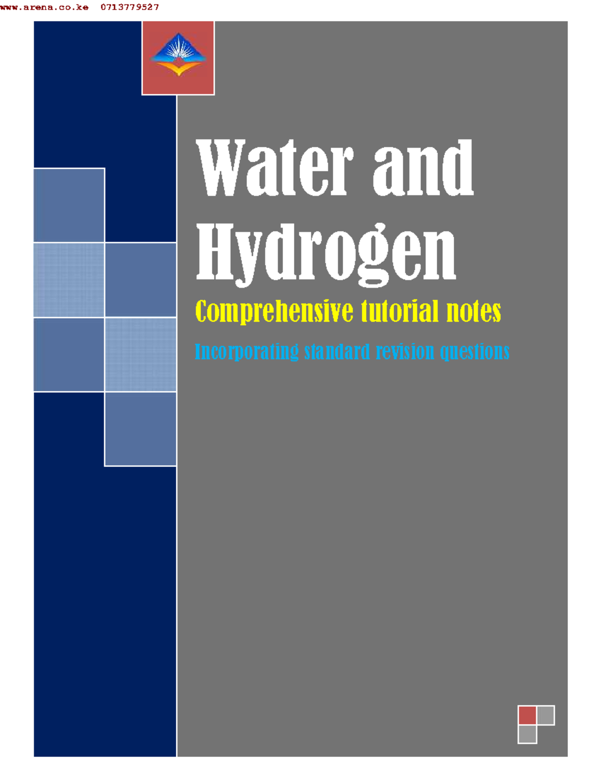 Water and Hydrogen: Comprehensive Tutorial Notes and Revision Guide ...
