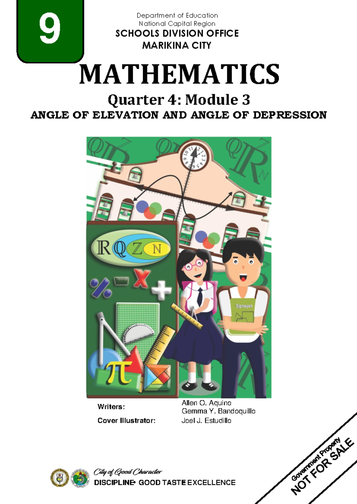 MATH GR9 QTR4-M3: Angles of Elevation & Depression Module - Studocu