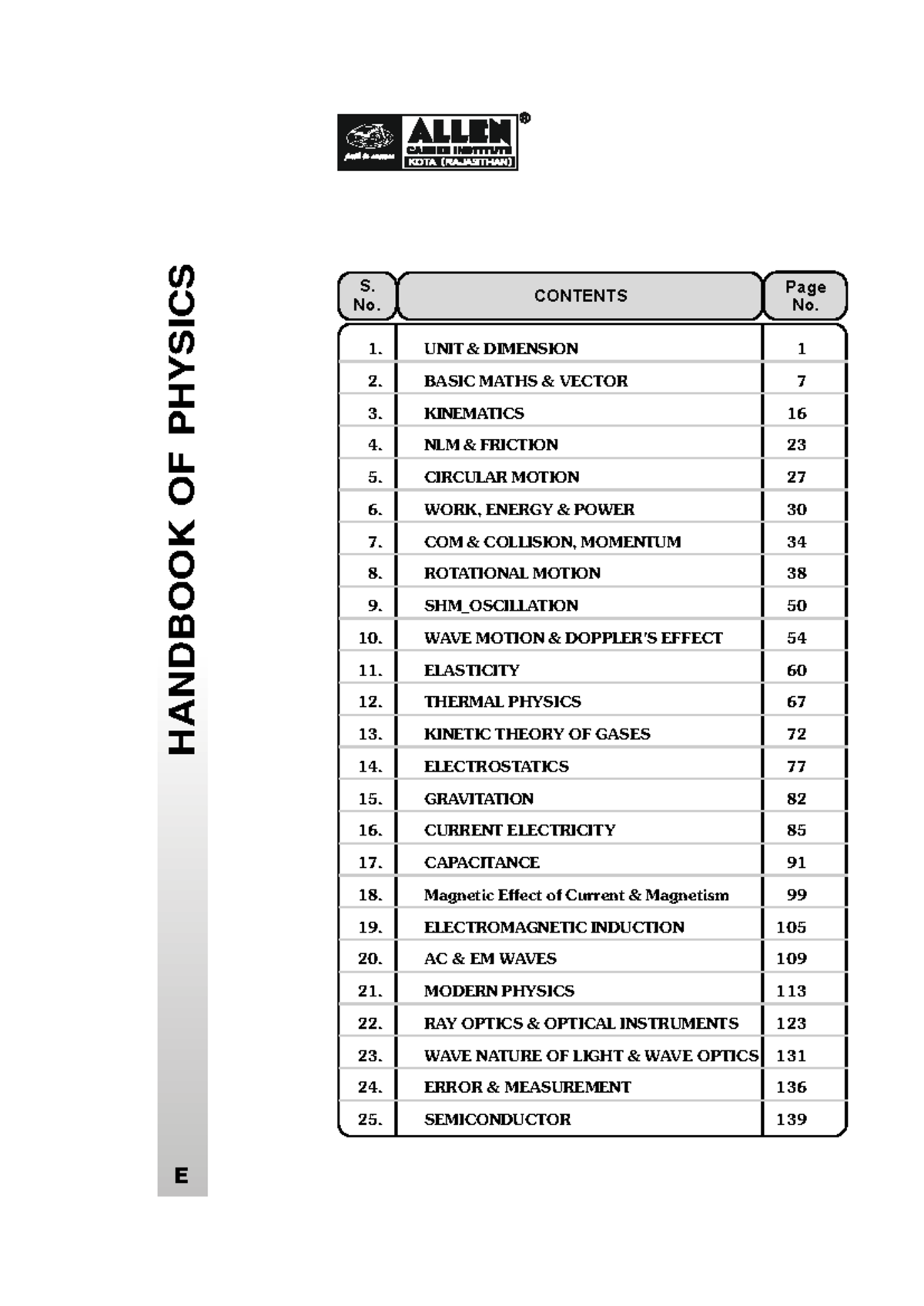 Allen Handbook of Physics for jee (Allen Kota) (Z-Library) - S. No ...