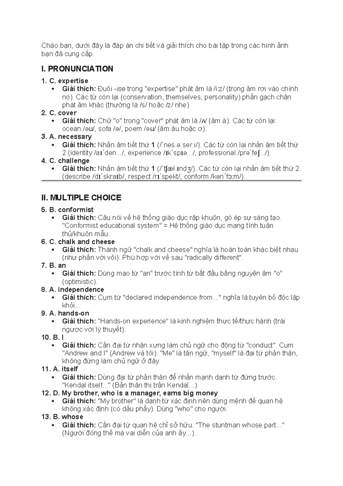 Practice TEST 1,2 UNIT 5: Detailed Answers and Explanations - Studocu