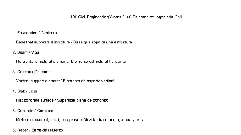 100 Essential Civil Engineering Terms / 100 Términos Esenciales de ...