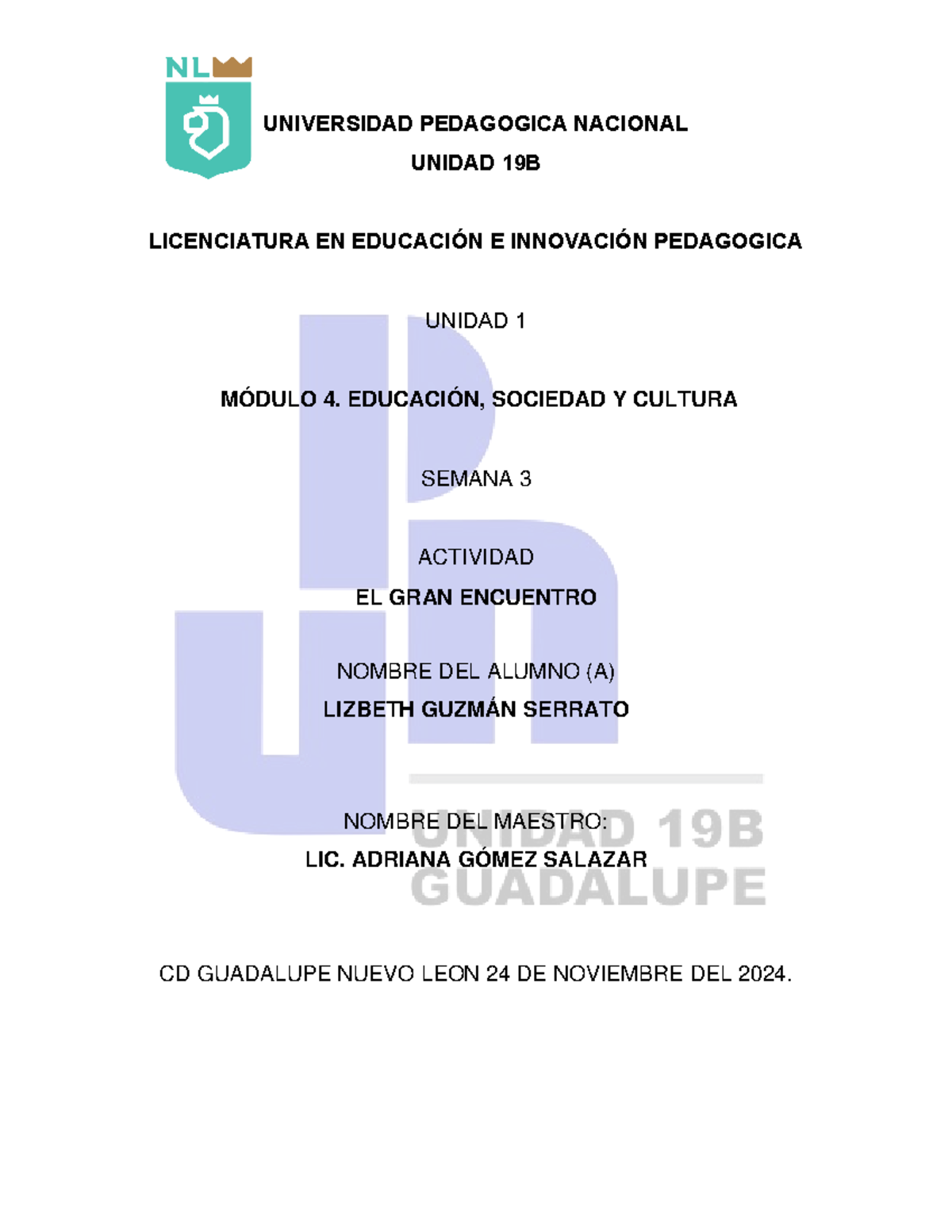 LGS - El Gran Encuentro: Actividad sobre Educación y Sociedad - Document Preview
