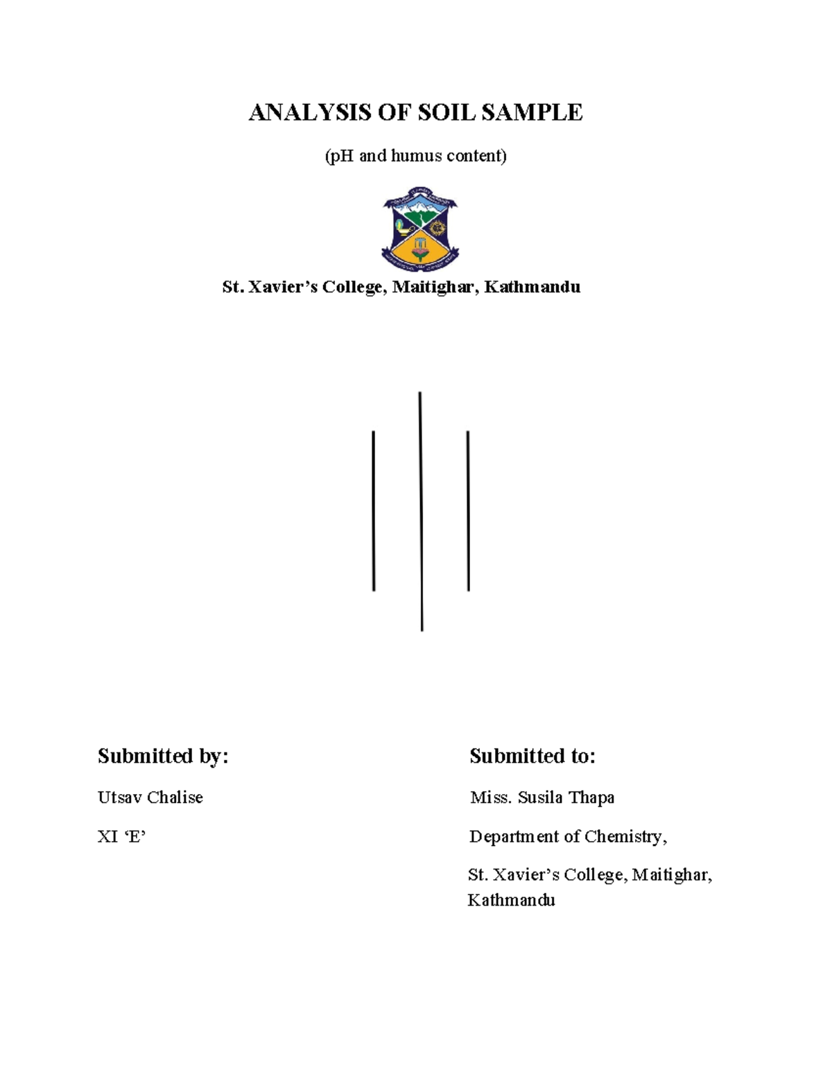 Soil Sample Analysis: pH and Humus Content Study - XI Chemistry - Studocu