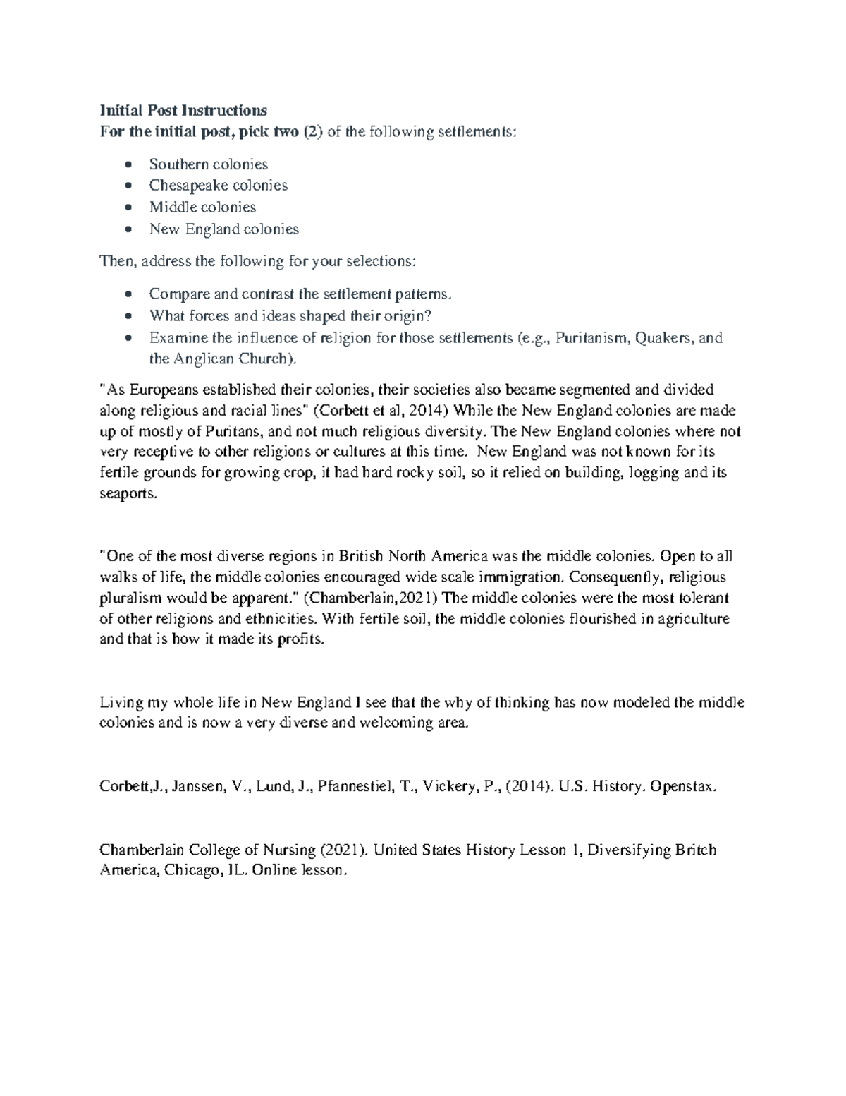 Discussion topic 1 - Initial Post Instructions For the initial post ...