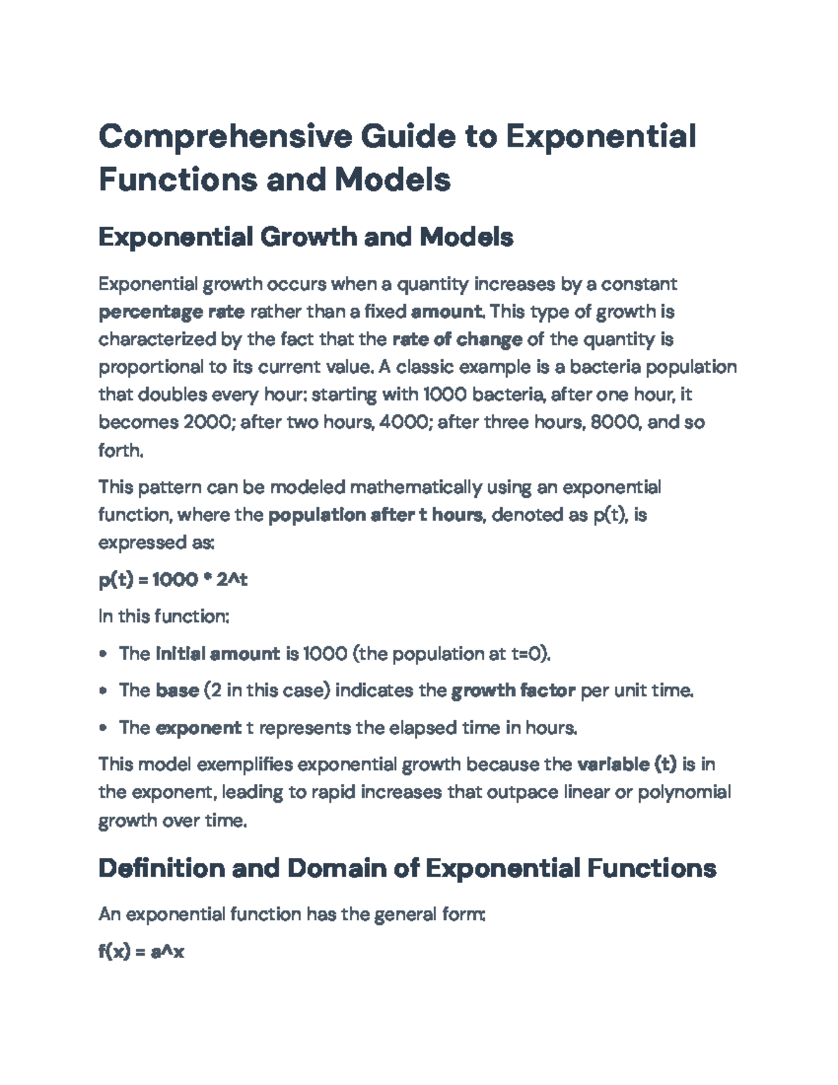 Comprehensive Guide to Exponential Functions and Their Applications ...