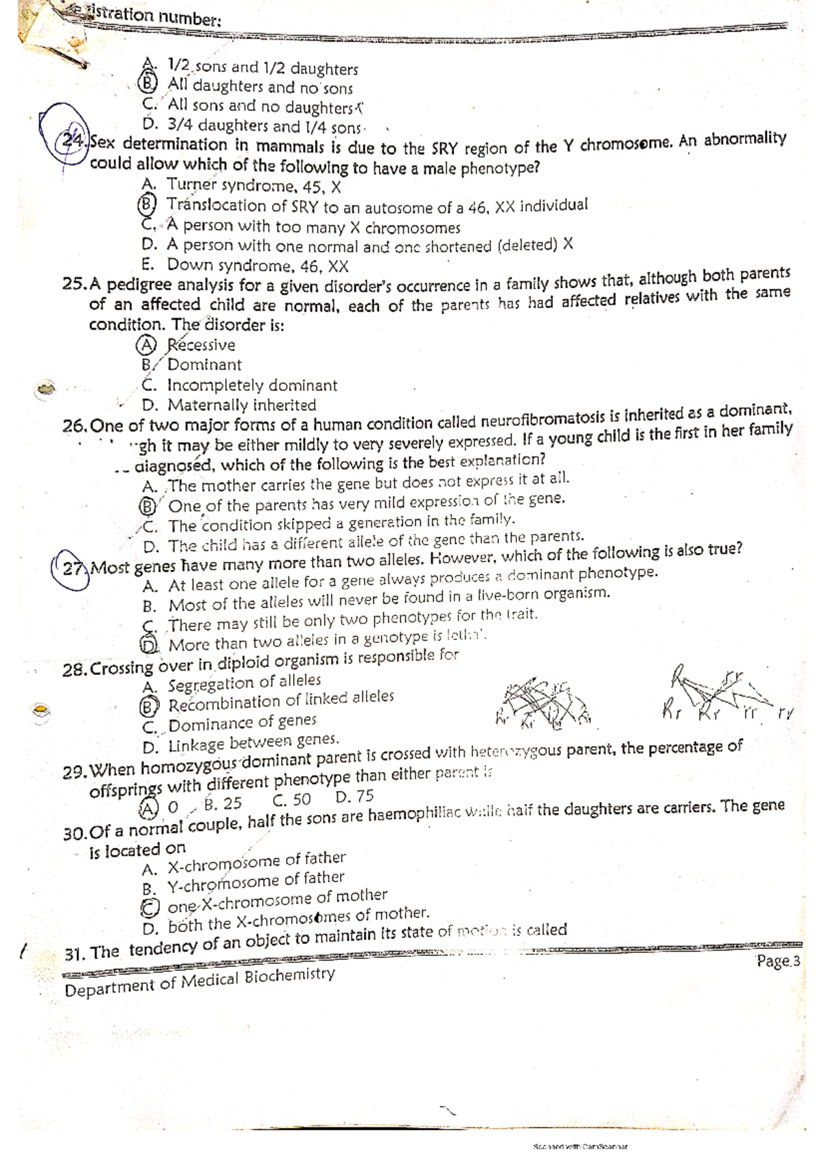 Biochemistry Past Exam Papers for Review and Study - Studocu