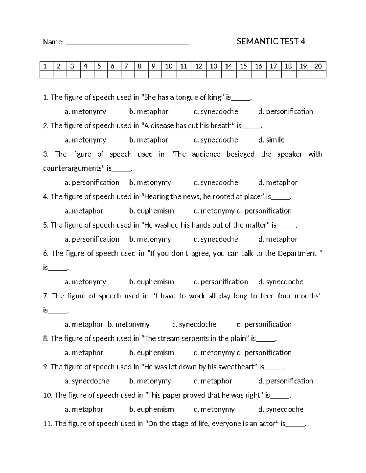 Semantic TEST 4 - ed2 - rất hữu ích - Name ...