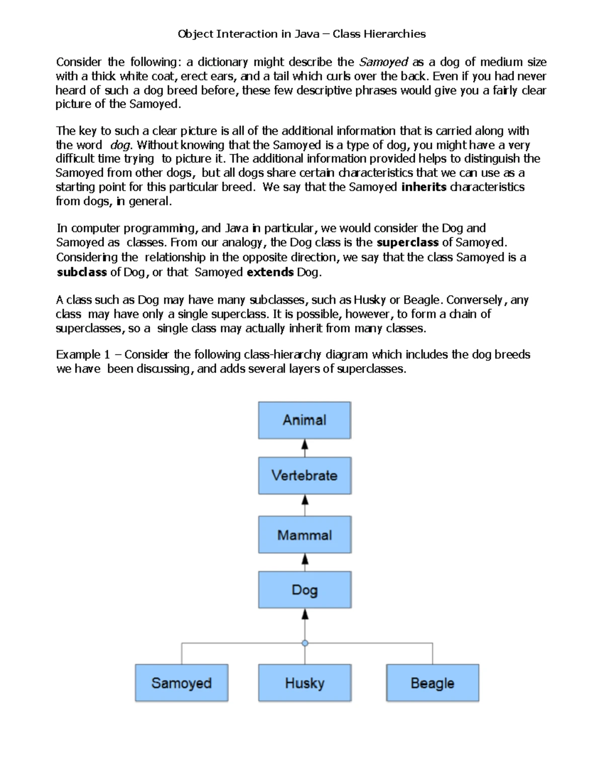Exercise 6 - Inheritance & Variables in Java Object Interaction - Studocu