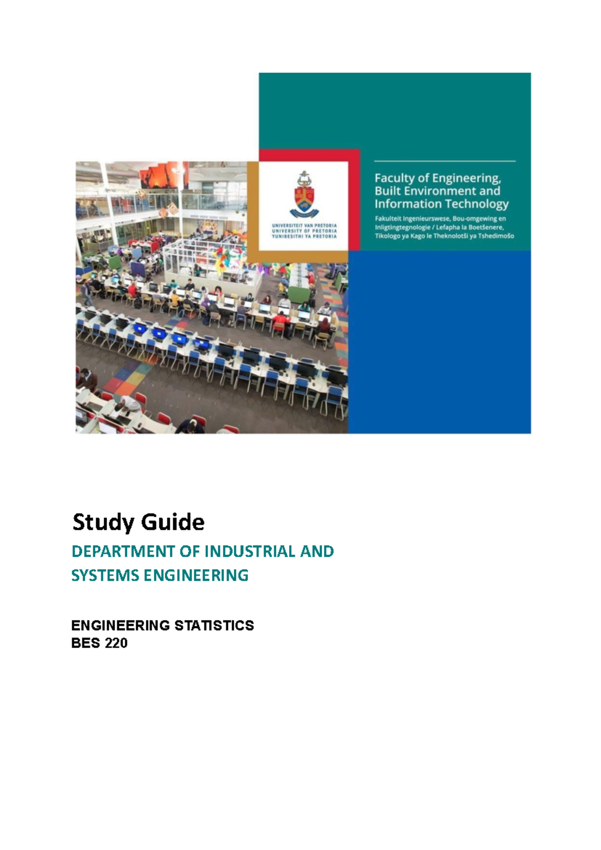 BES 220 Study Guide - Study Guide DEPARTMENT OF INDUSTRIAL AND SYSTEMS ...