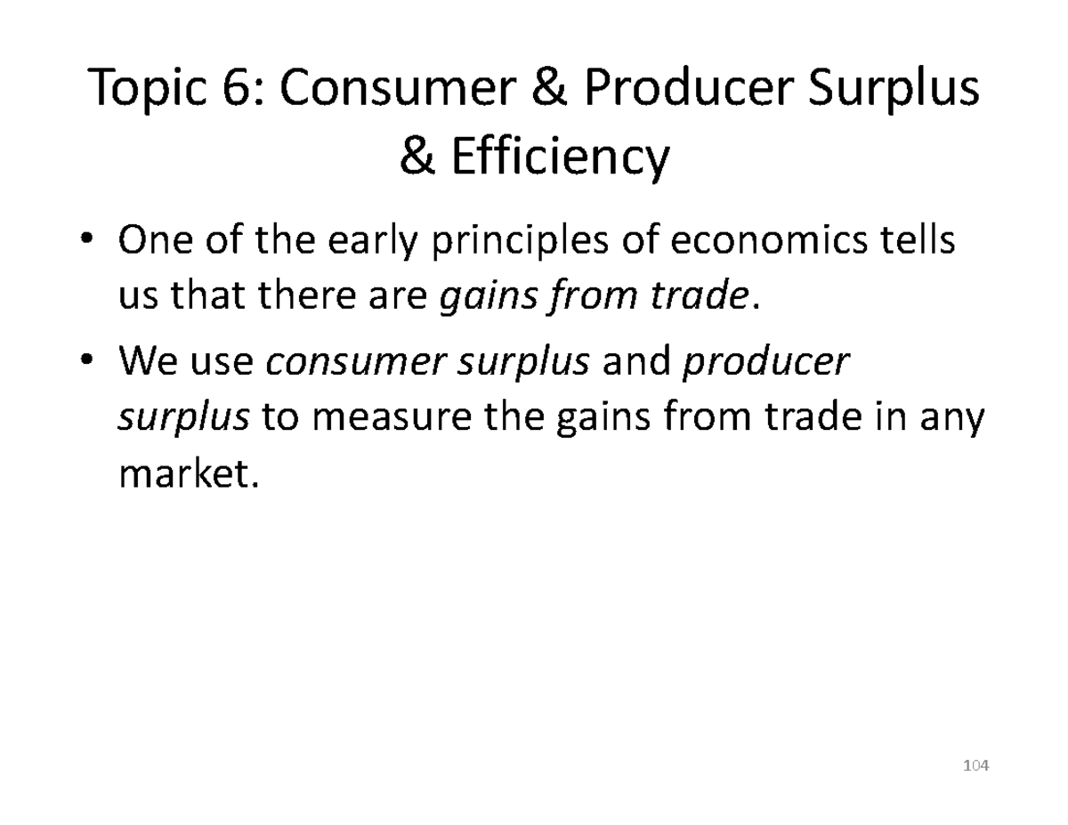 Lecture Notes: Consumer & Producer Surplus - Studocu