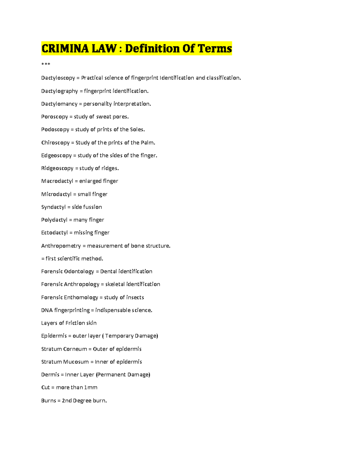 CRIMINA LAW Terms: Definitions & Key Concepts for Review - Studocu