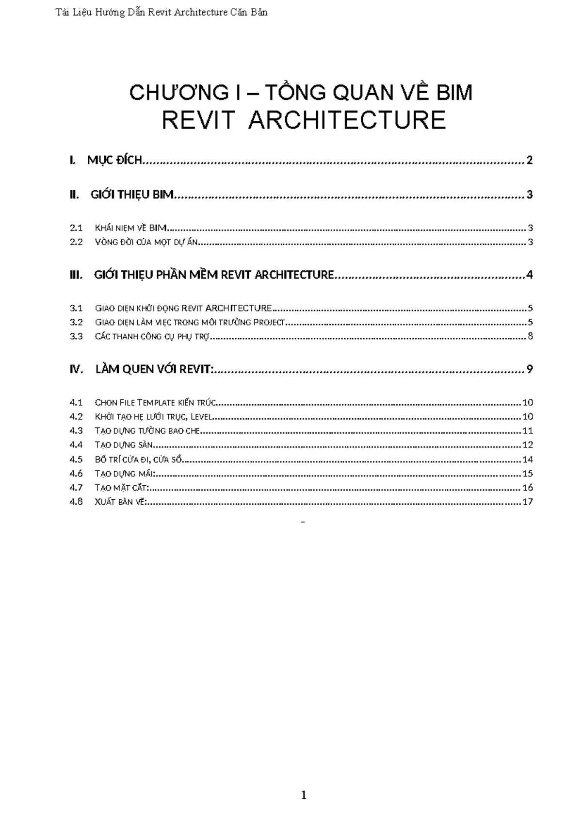 Chương 1 - Tổng Quan Về BIM và Khởi Đầu Với Revit (REVIT ARCHITECTURE ...