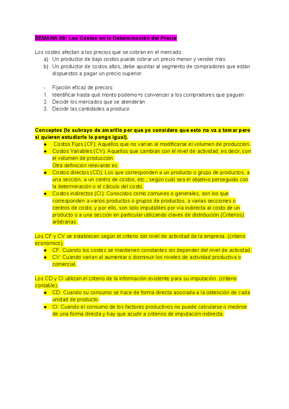 Final Exam - Pricing Strategies and Cost Analysis (SEM09) - Studocu