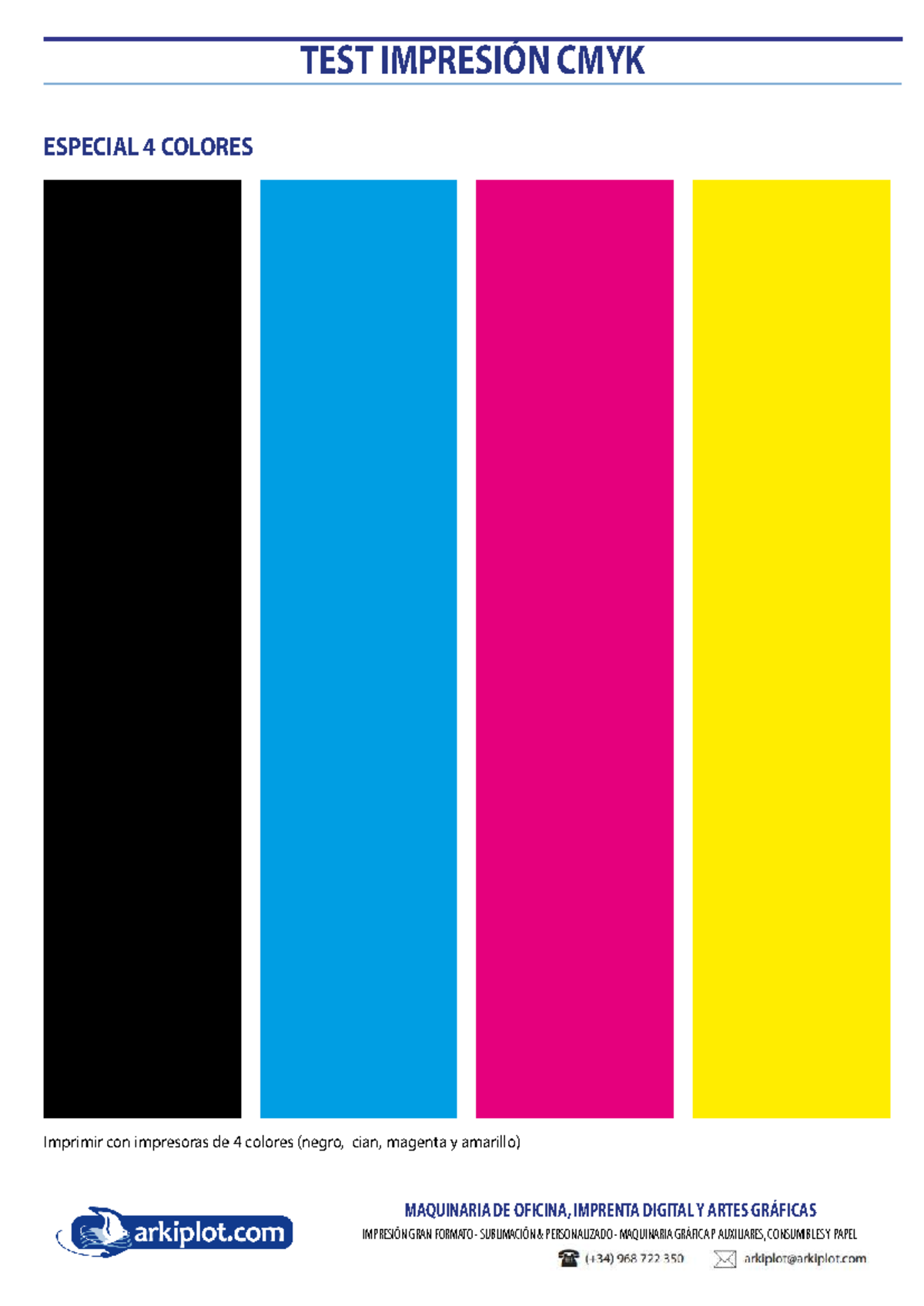 Test de Colores para Imprimir: CMYK y 6 Colores en Impresión - Studocu