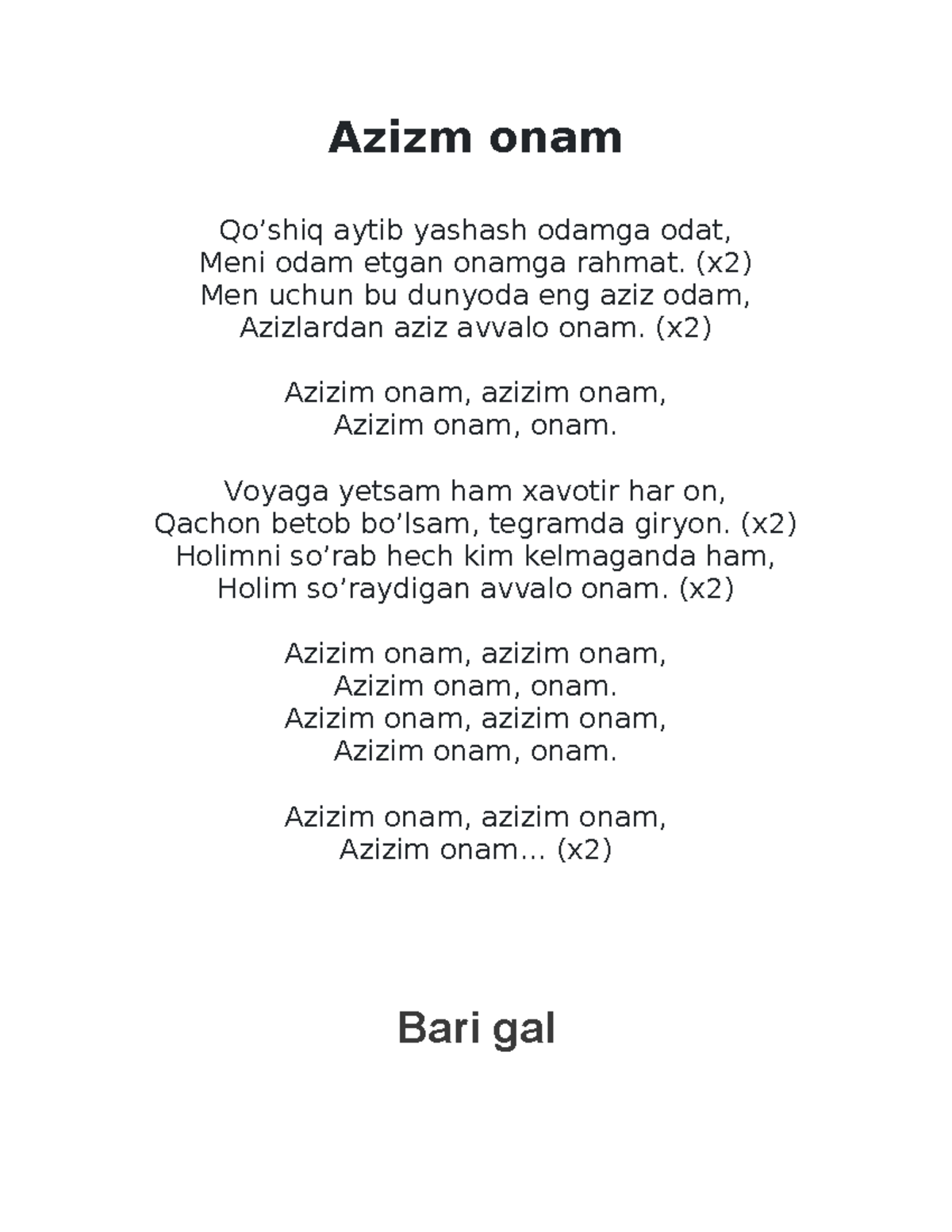 Xotinining iflos külotlari