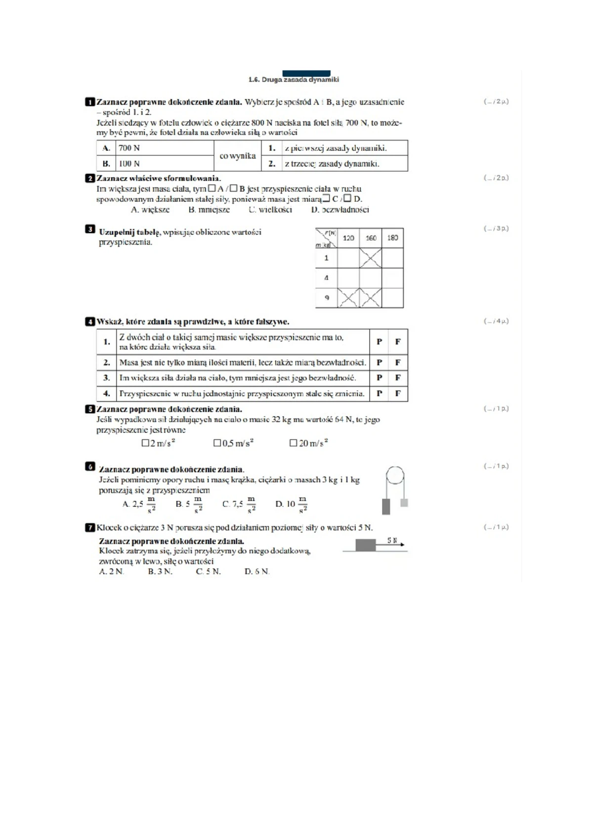 Sprawdzian Z Fizyki Kl 1 Gimnazjum www.studocu.com