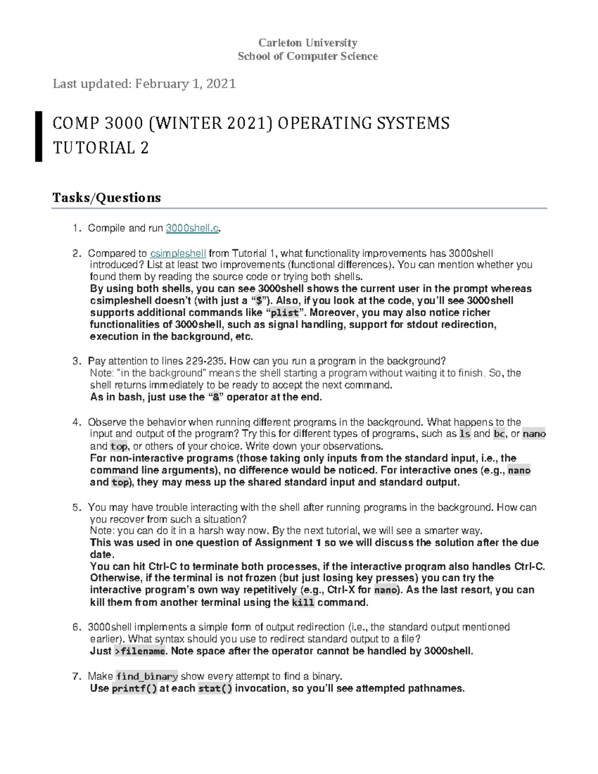 Tut2 - explanation - Carleton University School of Computer Science ...