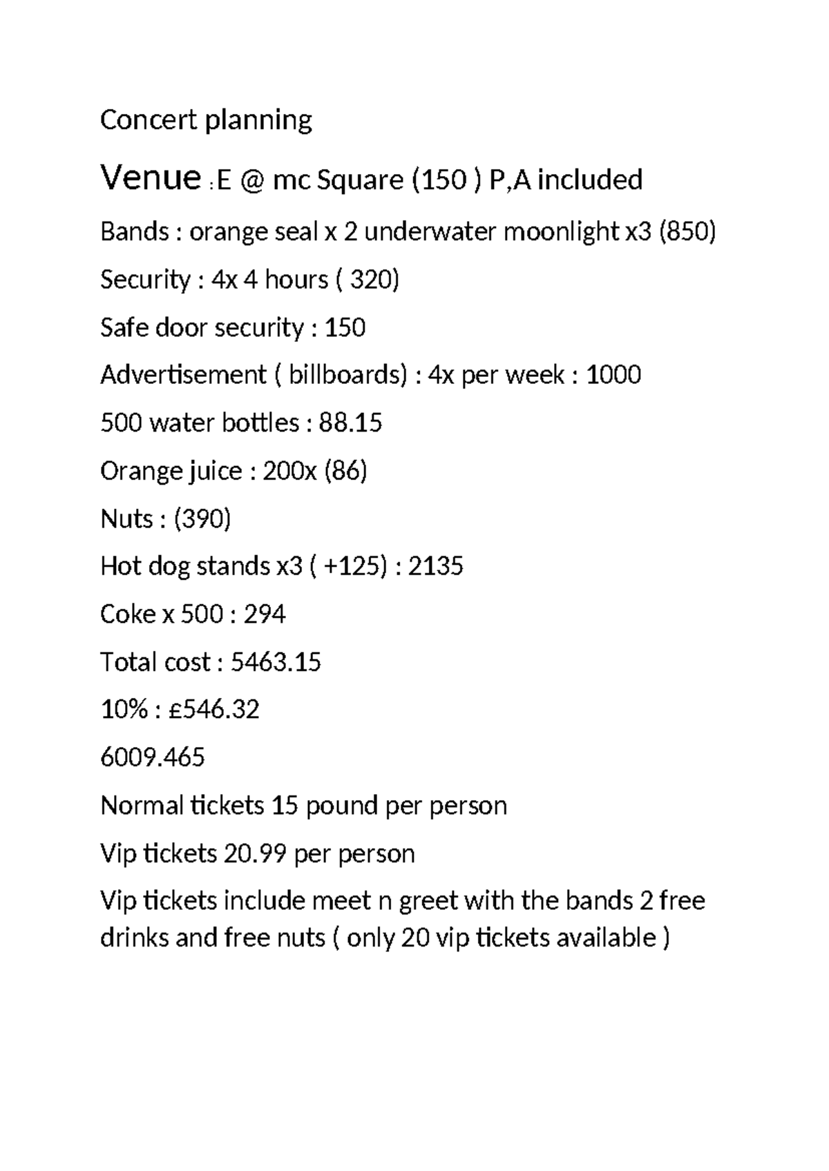 Concert - how to plan and organise an event - Concert planning Venue ...