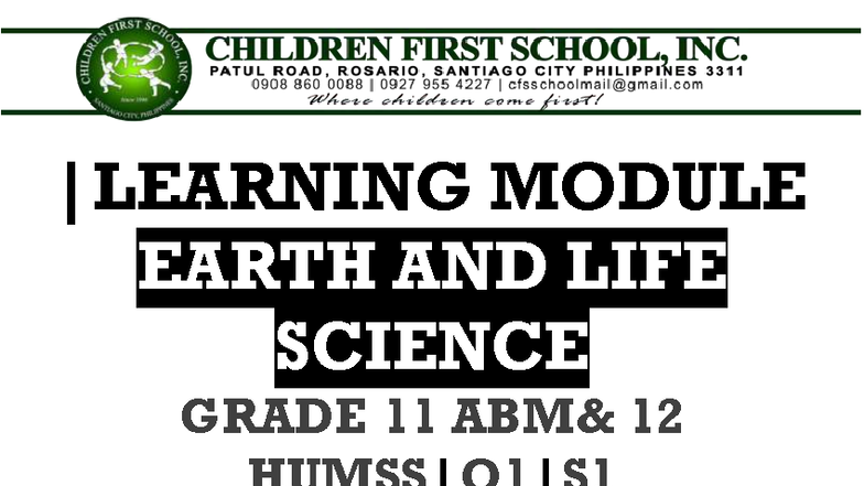 Earth and Life Science Grade 11-12: Origin & Structure of the Earth ...