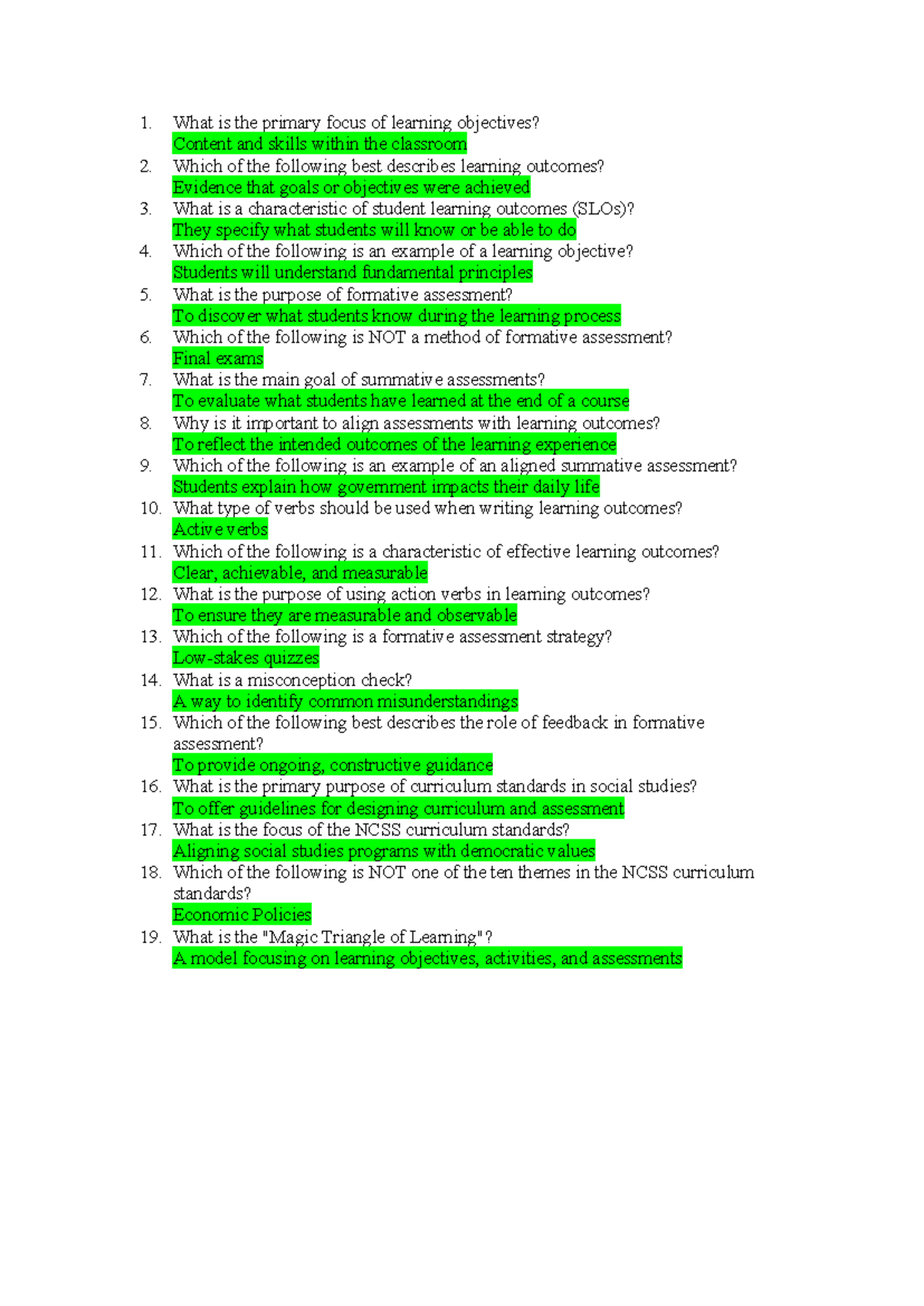 EDU 101: Understanding Learning Objectives and Assessments - Studocu