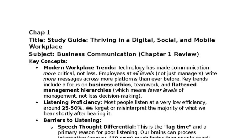 Key Terms Study Guide: Business Communication (Final Exam) - Studocu