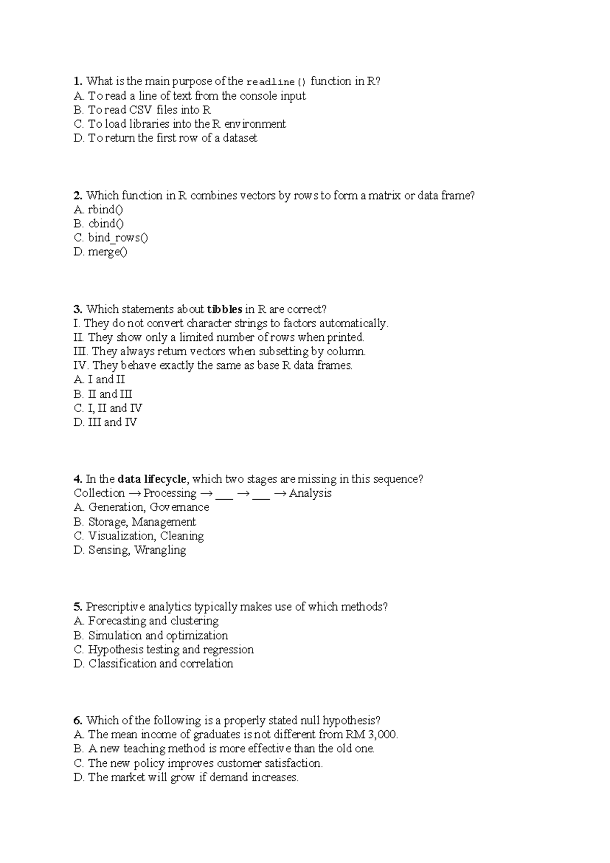Mock Exam - R Programming Concepts and Visualization Techniques - Studocu