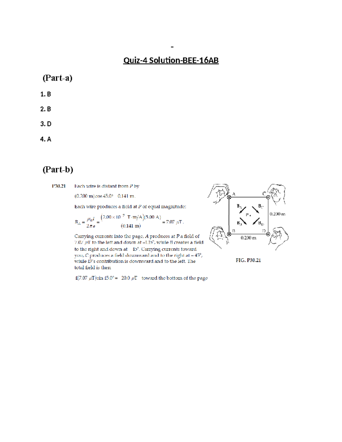 Answers of Quiz-4 - 2 - Quiz practice - Calculus And Analytical ...