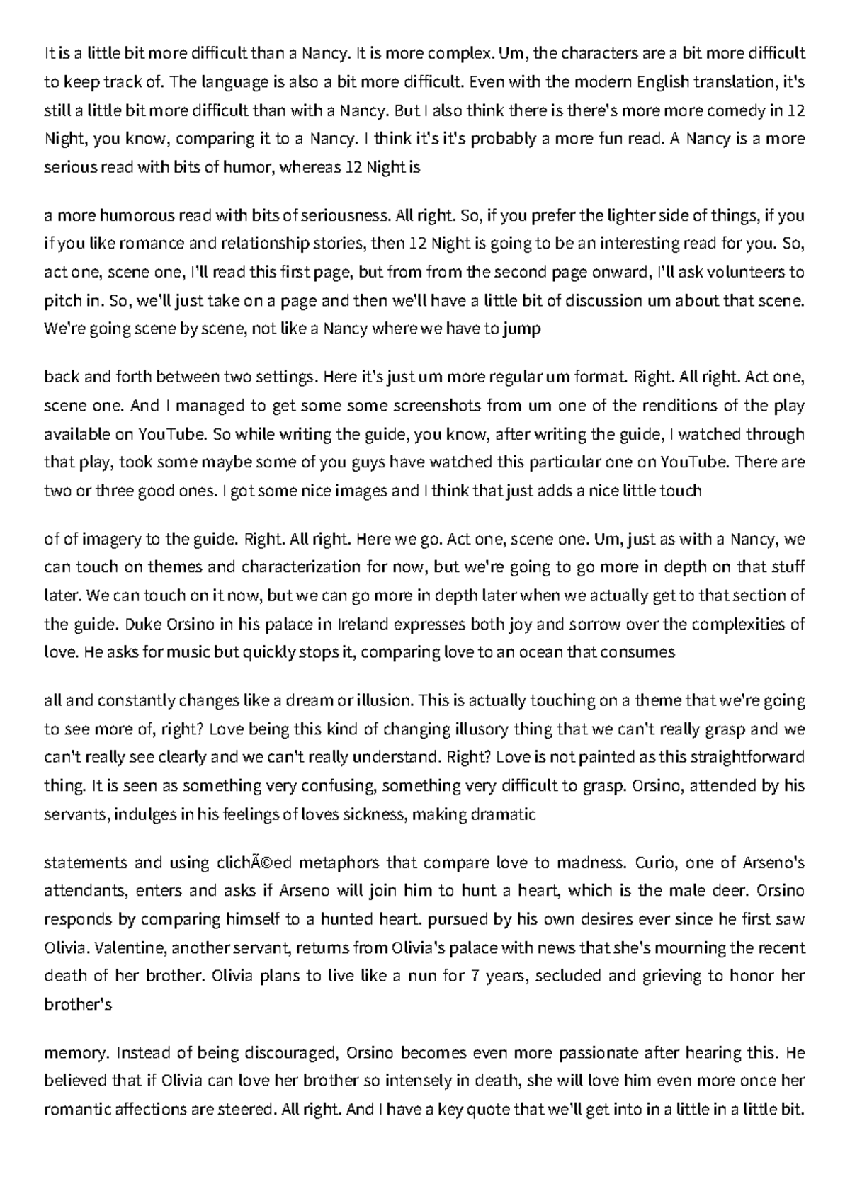 Default CSEC English B Exam Prep: Twelfth Night Act 1 Summary and ...