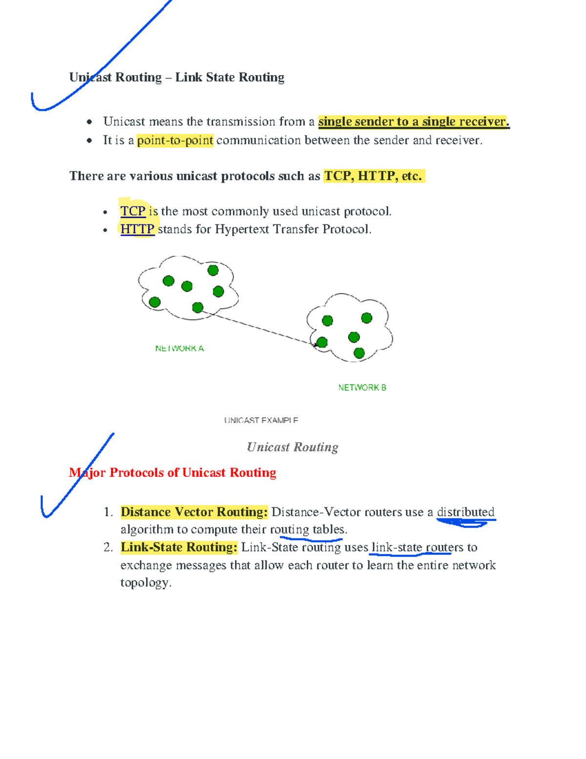 Unit 5 - Routing Algorithms: Unicast, Distance Vector & Link State ...
