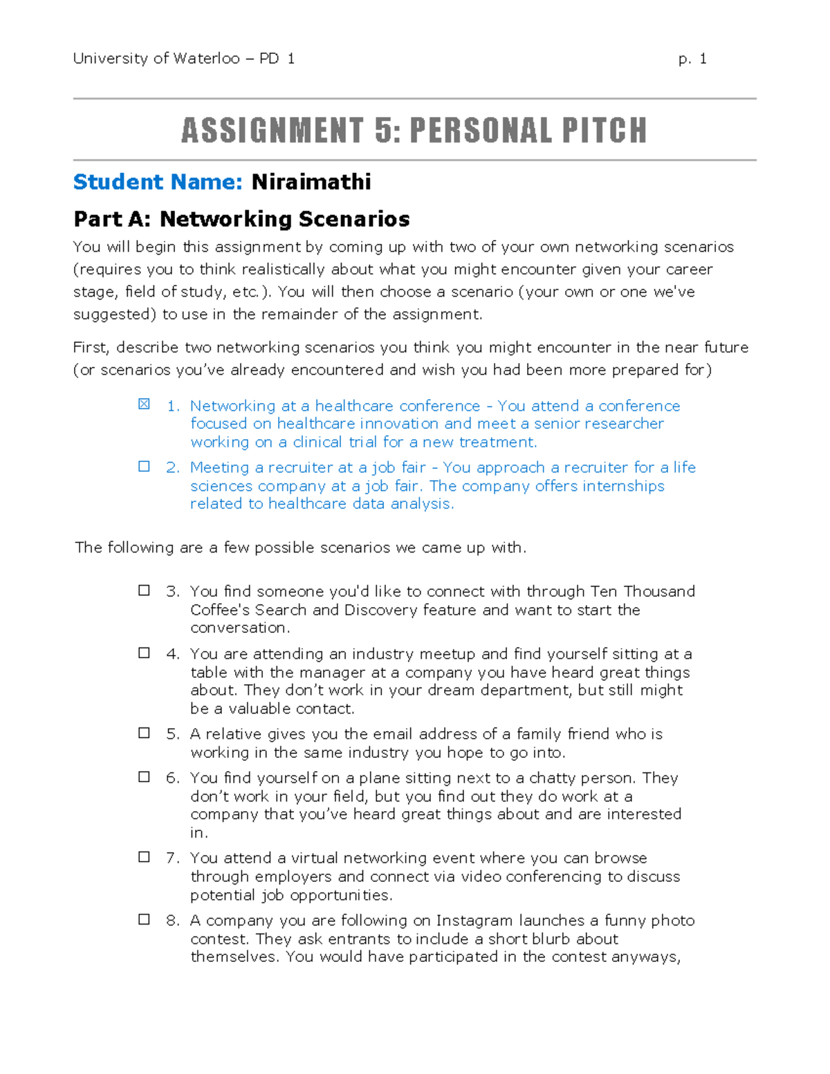 Assign 5-personal-pitch - ASSIGNMENT 5: PERSONAL PITCH Student Name ...